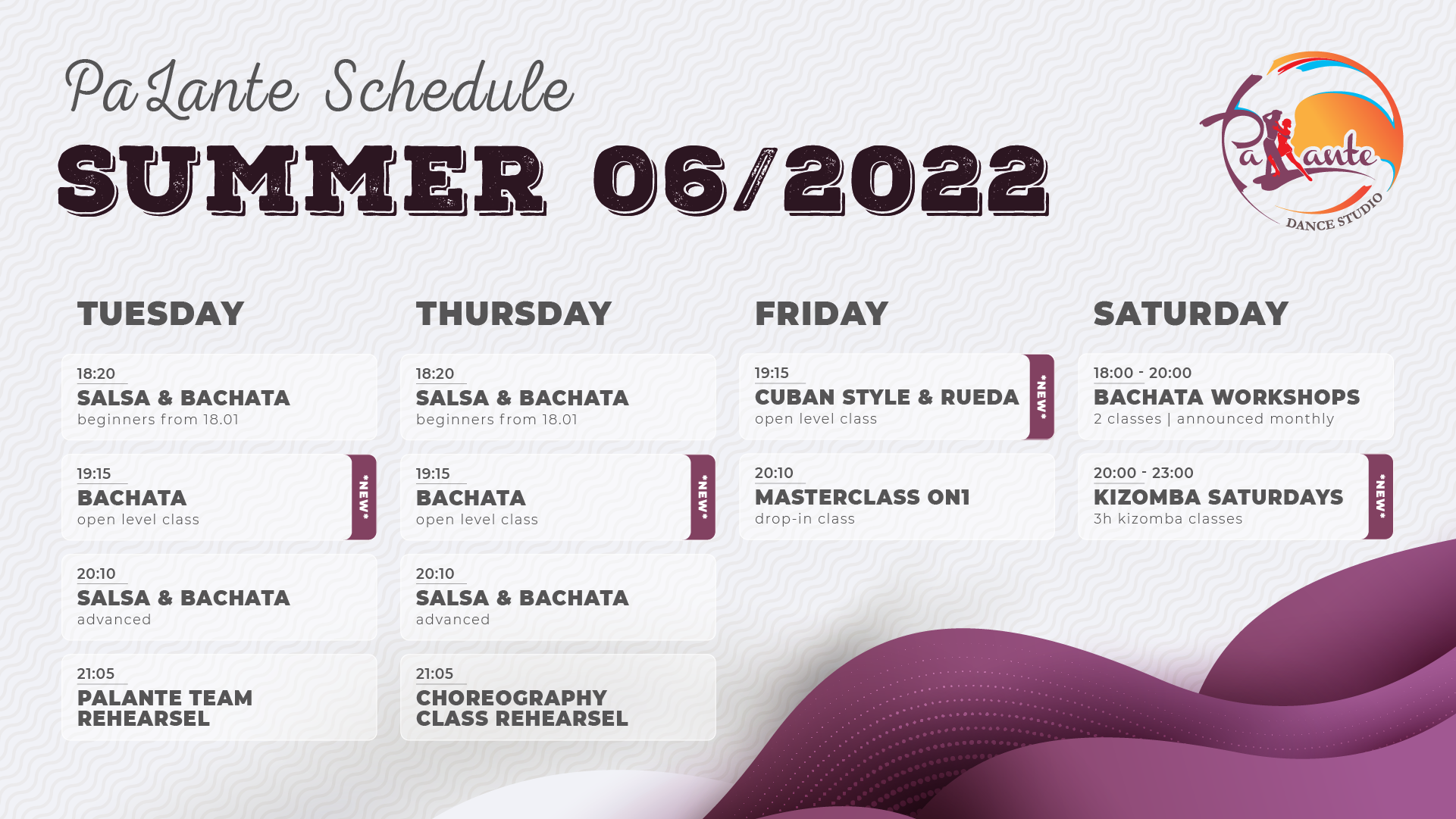 Classes Schedule
