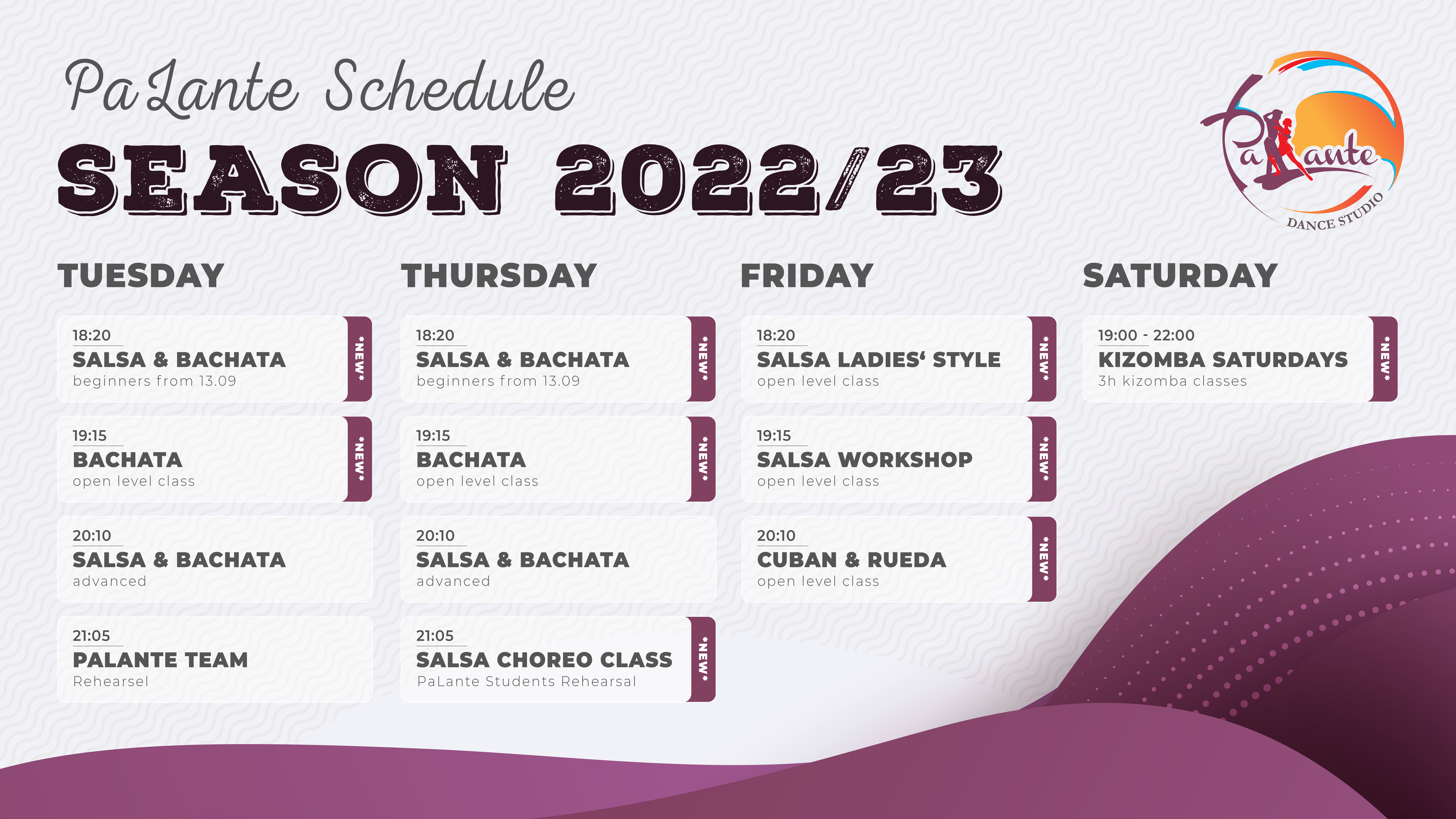Classes Schedule