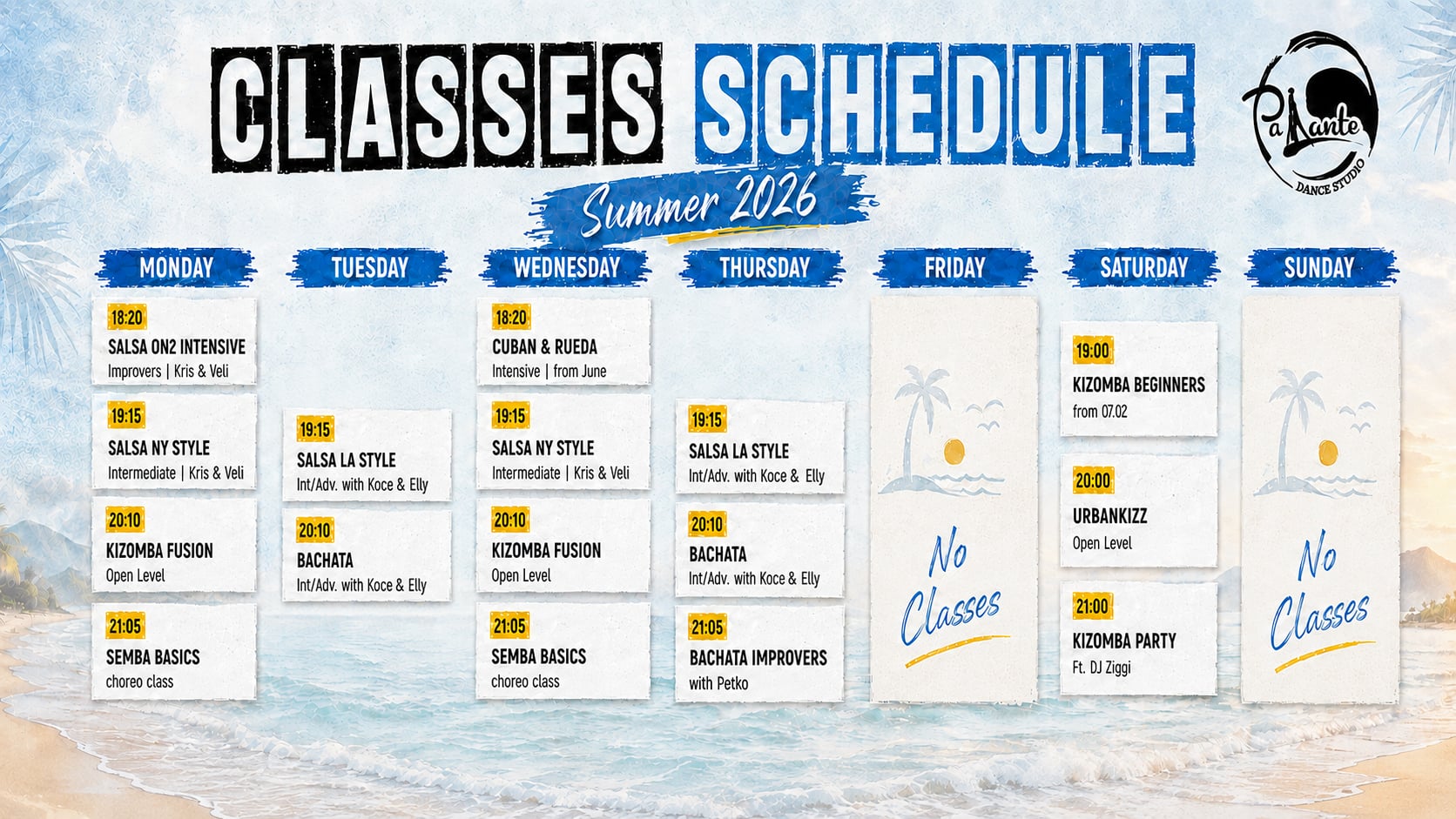 Classes Schedule